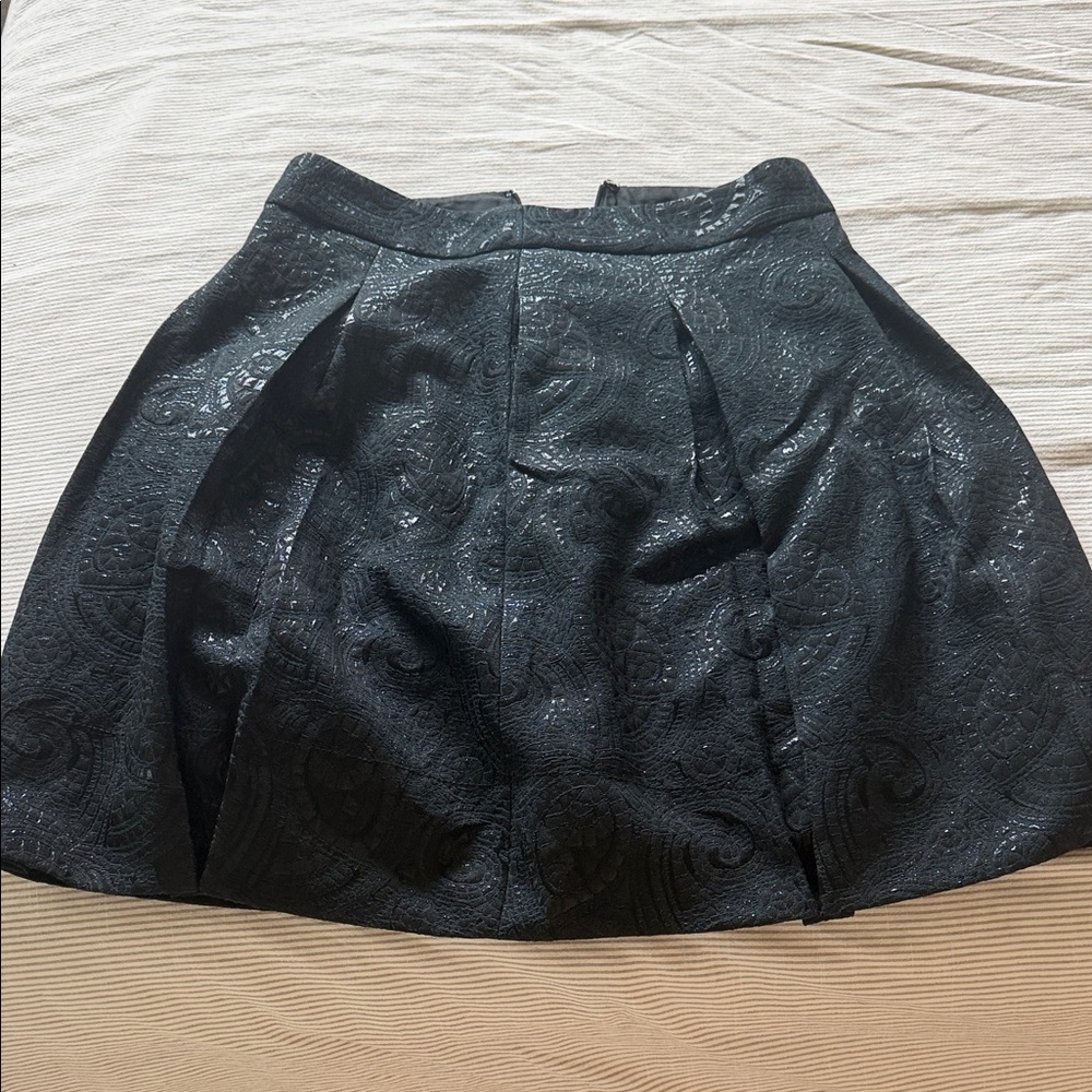 Banana Republic Black Textured Circle Skirt